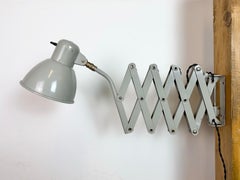 Grey German Industrial Scissor Wall Lamp from SIS, 1960s
