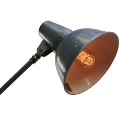 Lampe de bureau industrielle vintage en métal gris de style allemand par SIS Modèle 722