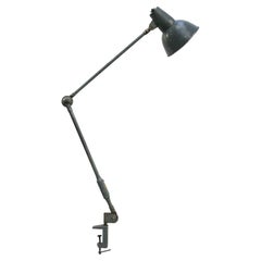 Grey German Metal Vintage Industrial Work Desk Light by SIS Model 722