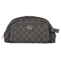 Grey GG Supreme Coated Canvas & Pigskin Leather Ophidia Toiletry Pouch