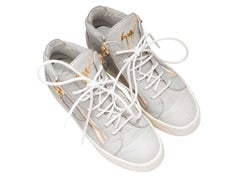 Grey Giuseppe Zanotti Embossed Croc High-Top Sneakers