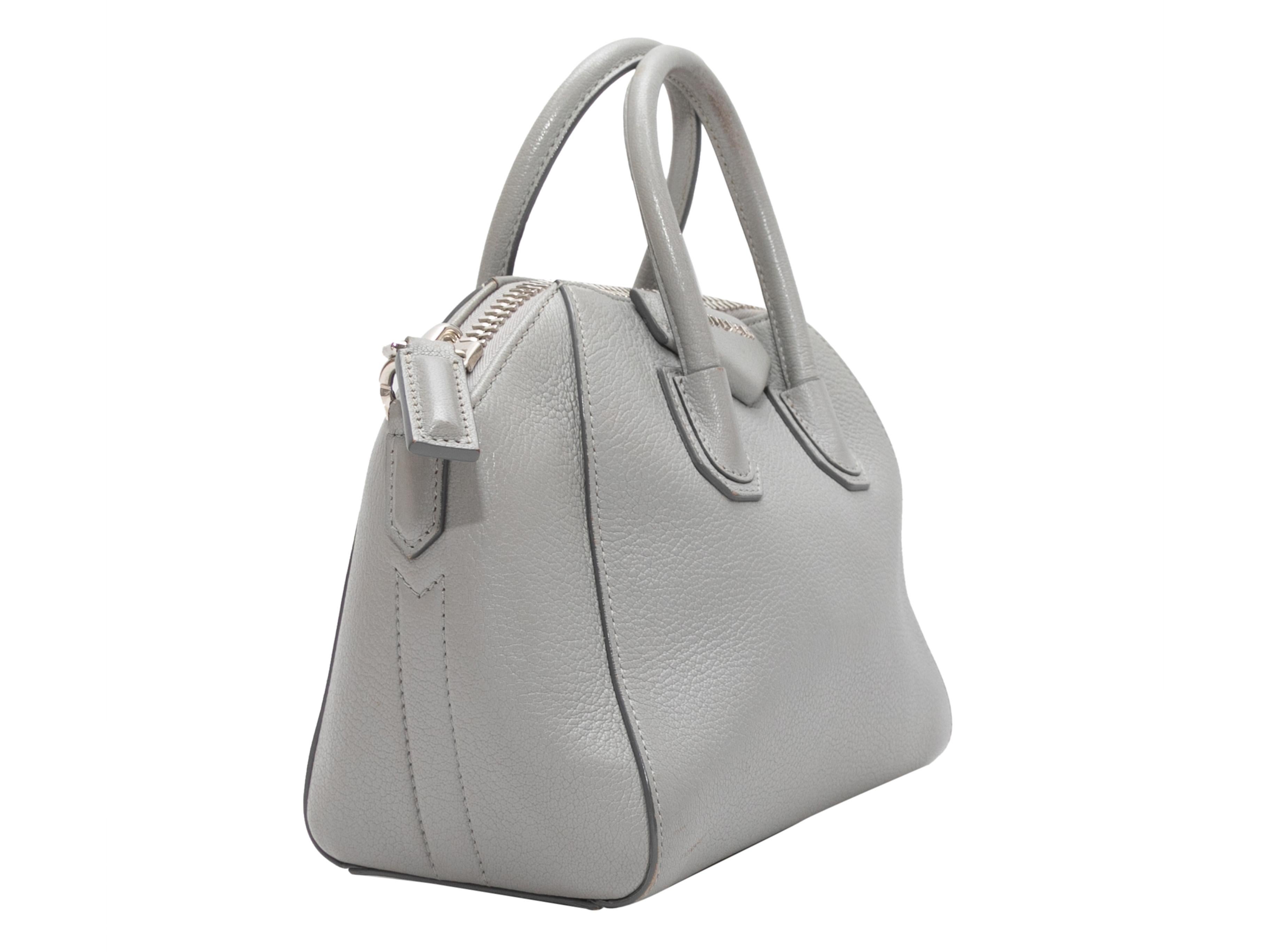 Grey Givenchy Mini Antigona Handbag In Good Condition For Sale In New York, NY