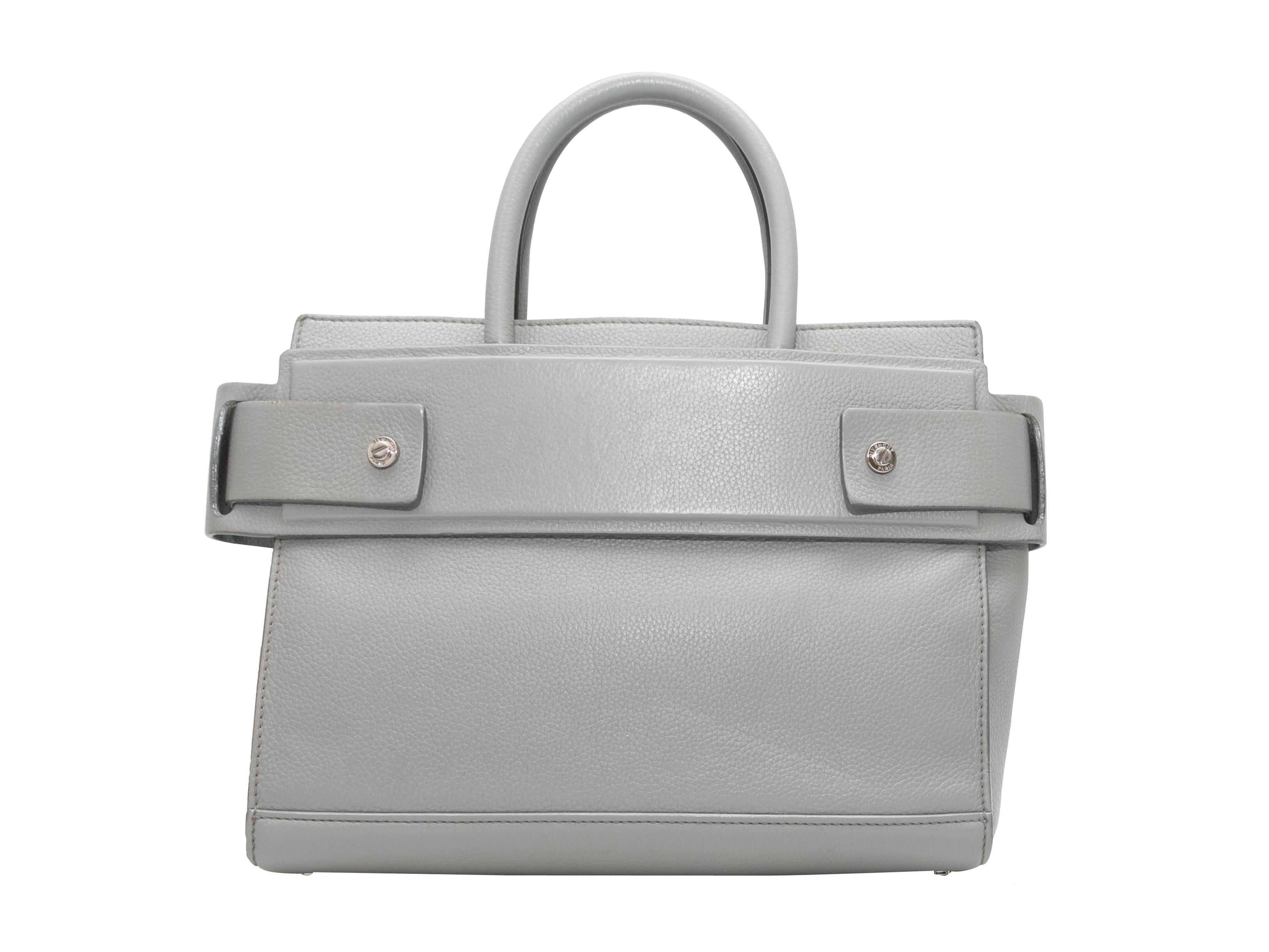Grey Givenchy Small Horizon Satchel. The Horizon Satchel features a leather body, silver-tone hardware, dual rolled top handles, and an optional shoulder strap. 11