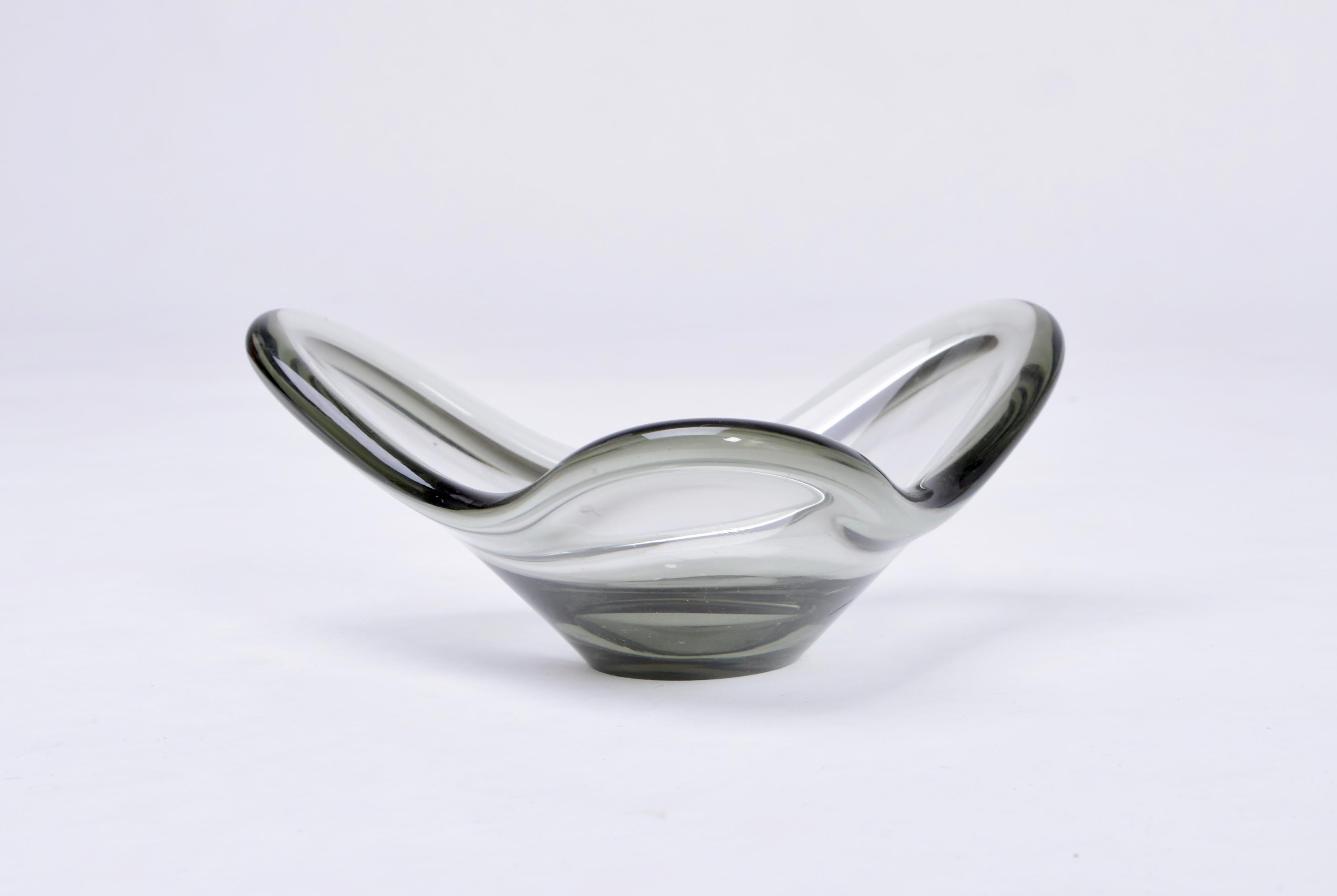 Grey Mid-Century Modern Glass Bowl from the 