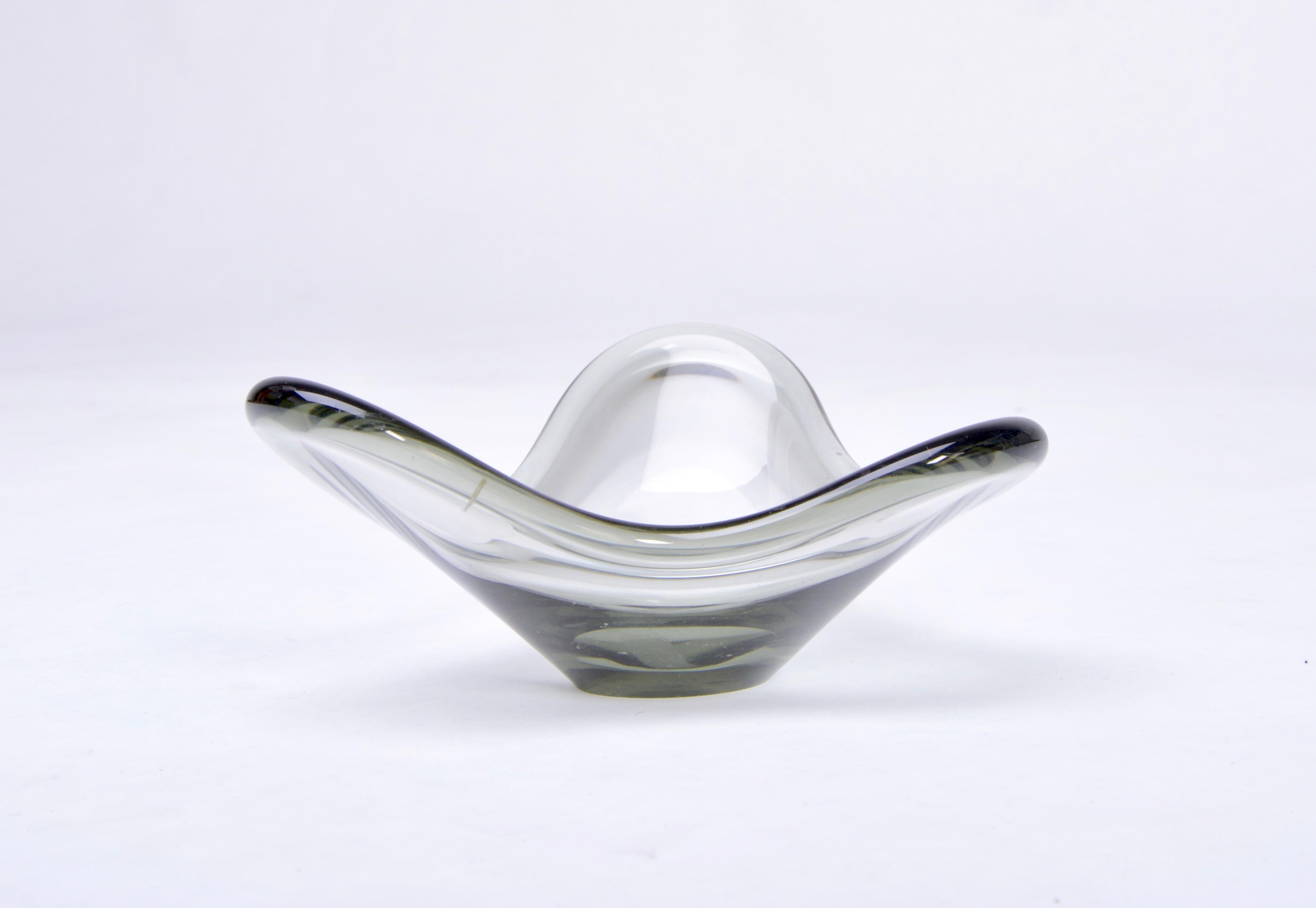 Mid-Century Modern Grey Glass Bowl from the 