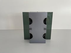 Einzelne Wandleuchte aus grauem Glas und Metall im Ufo-Design von Luci, 1970er Jahre, Italien