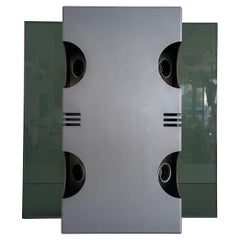 Lampada da parete singola in vetro grigio e metallo Ufo Design di Luci, anni '70, Italia