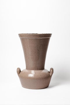 Grey glazed ceramic vase by Accolay, Circa 1970.