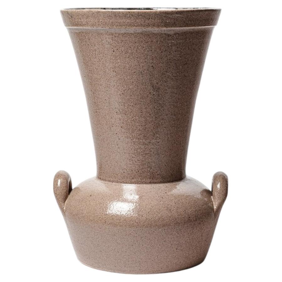 Grey glazed ceramic vase by Accolay, Circa 1970.