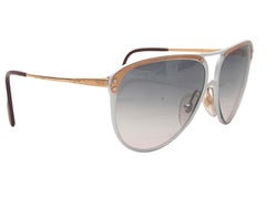 Lunettes de soleil aviateur Alpina en métal gris et or