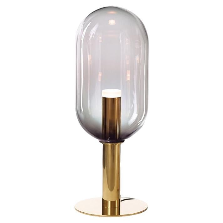 Grey / Gold Crystal Glass Floor Lamp Phenomena by Dechem Studio for Bomma