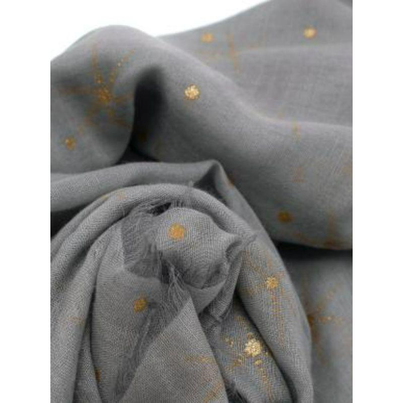 Women's Grey gold sun motif cashmere-blend shawl For Sale