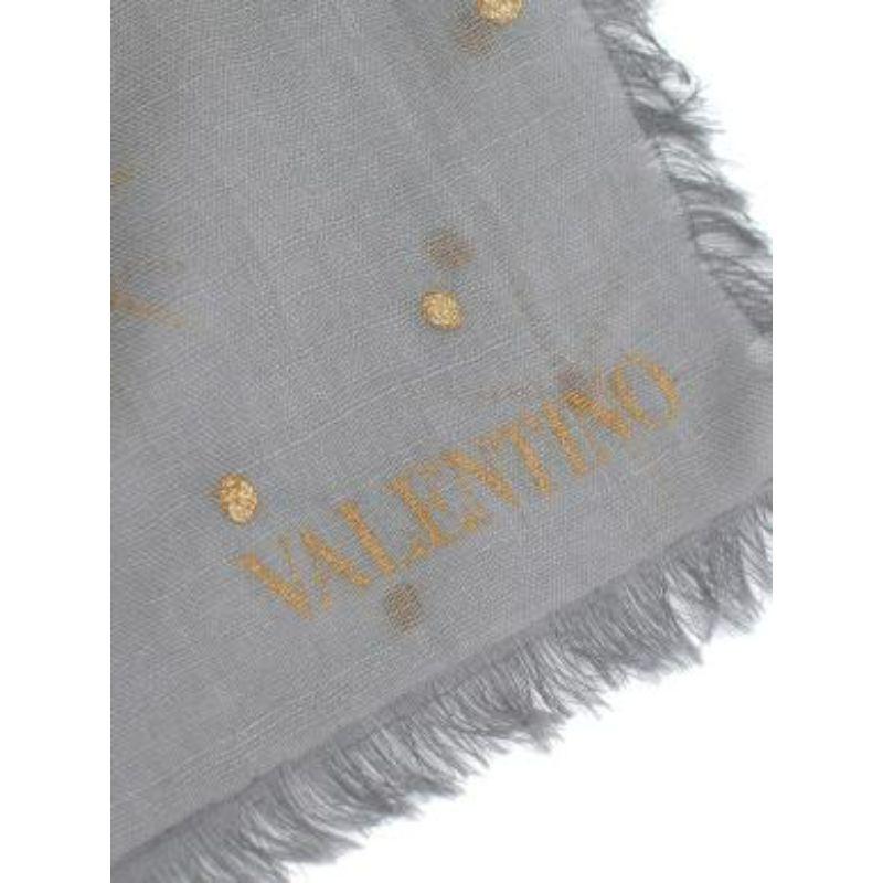 Grey gold sun motif cashmere-blend shawl For Sale 1