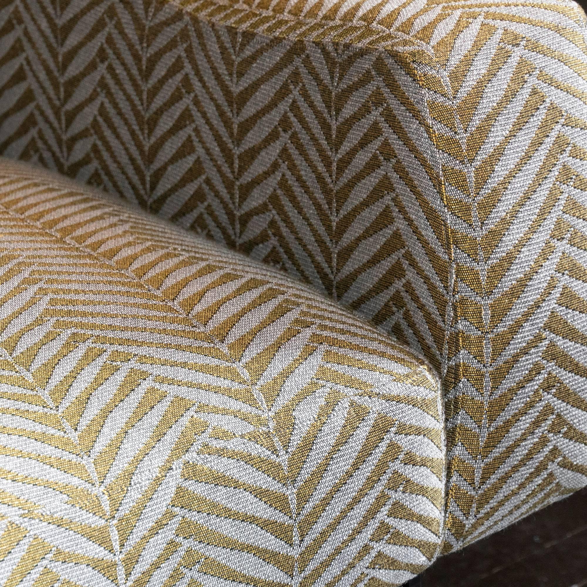 Grey/Gold Woven Fabric and Steel Structure Pair of Armchairs, Italy, circa 1950 6