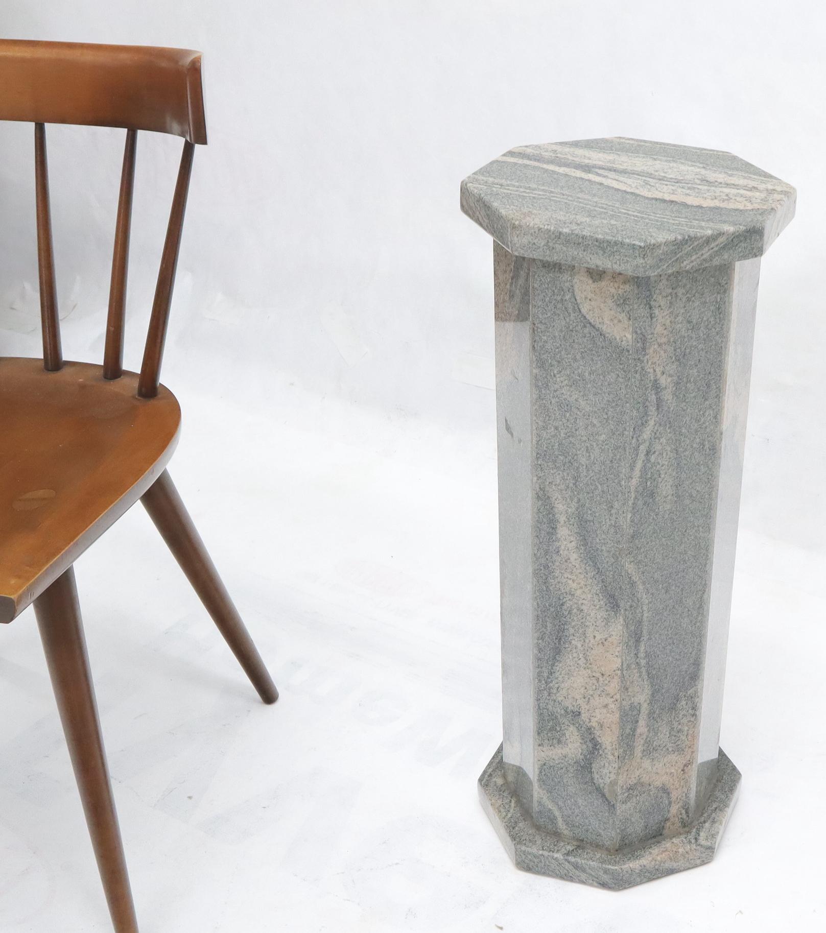 Beautiful craftsmanship polished stone marble looking granite mid century modern pedestal stand.