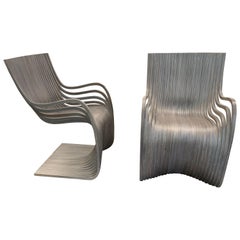 Grey Graphite Set of Two Pipa Armchairs