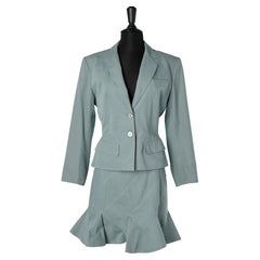 Traje-falda de algodón verde grisáceo ALAIA