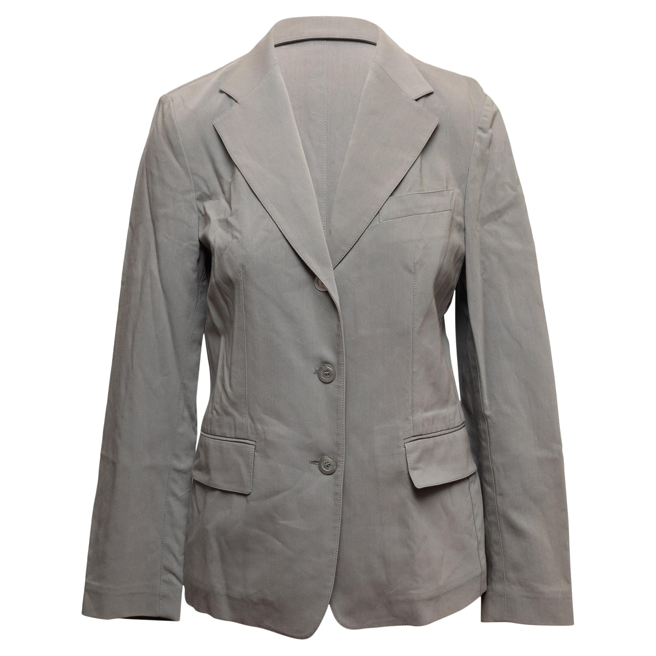 Grey Gucci Cotton-Blend Blazer Size IT 42