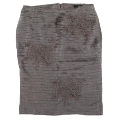 Grey Gucci Pleated Silk Skirt Size IT 40