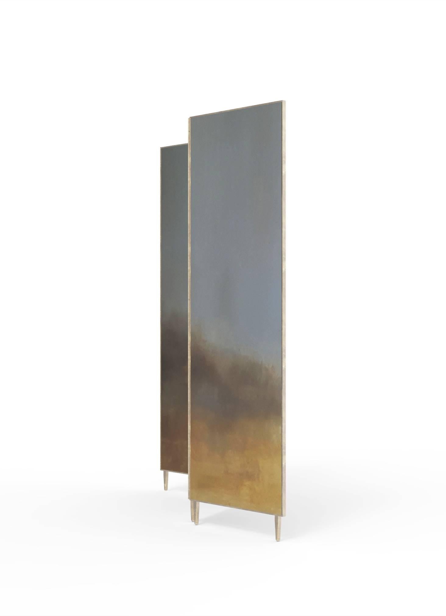 Post-Modern Grey Hand-Painted Brass Screen, Jan Garncarek