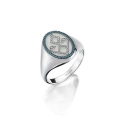 Grey Hands on Waist Diamond Ring in 14K Gold by Dilara Ensari