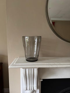 Grey heavy glass vase pontil mark