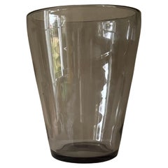 Grey heavy glass vase pontil mark