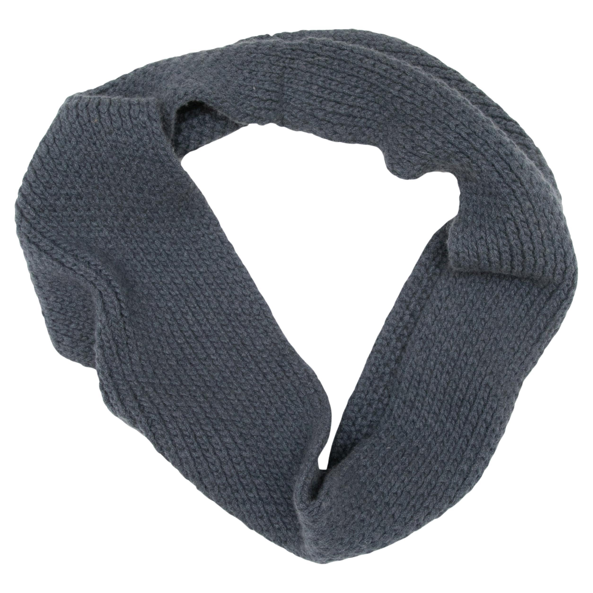 Grey Hermes Cashmere Infinity Scarf For Sale