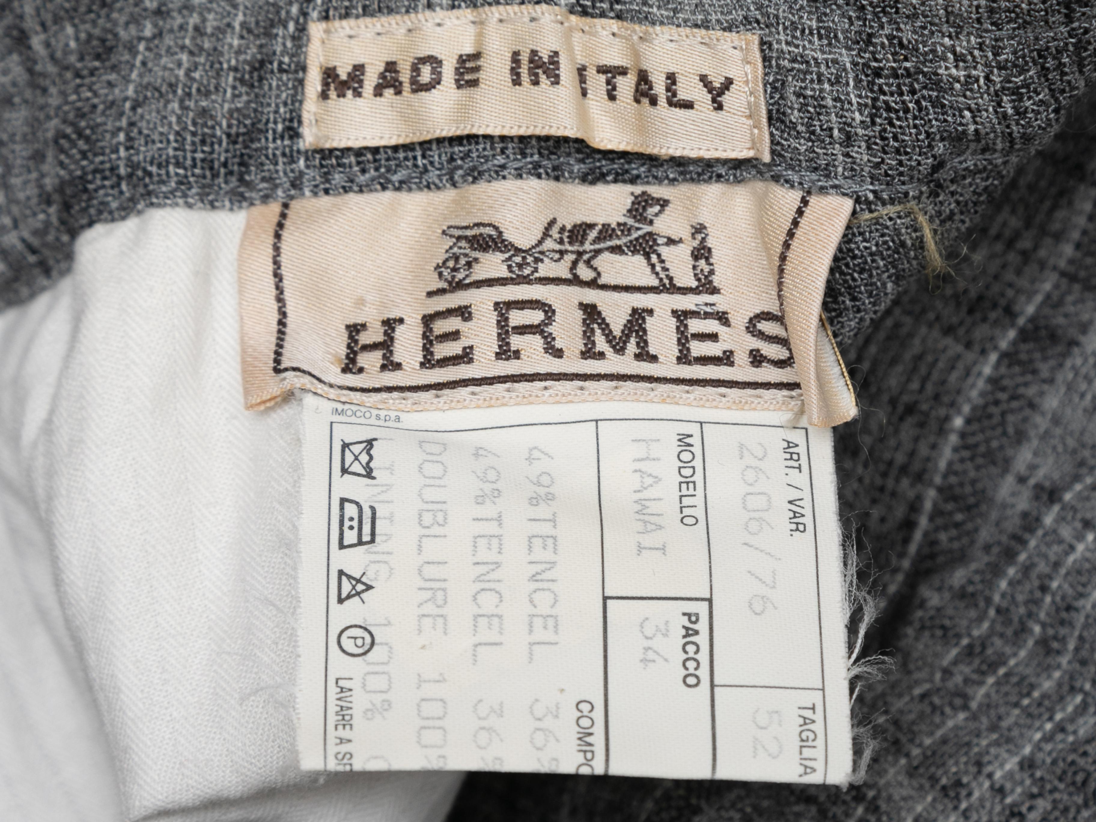 Women's Grey Hermes Wide-Leg Pants Size EU 52 For Sale