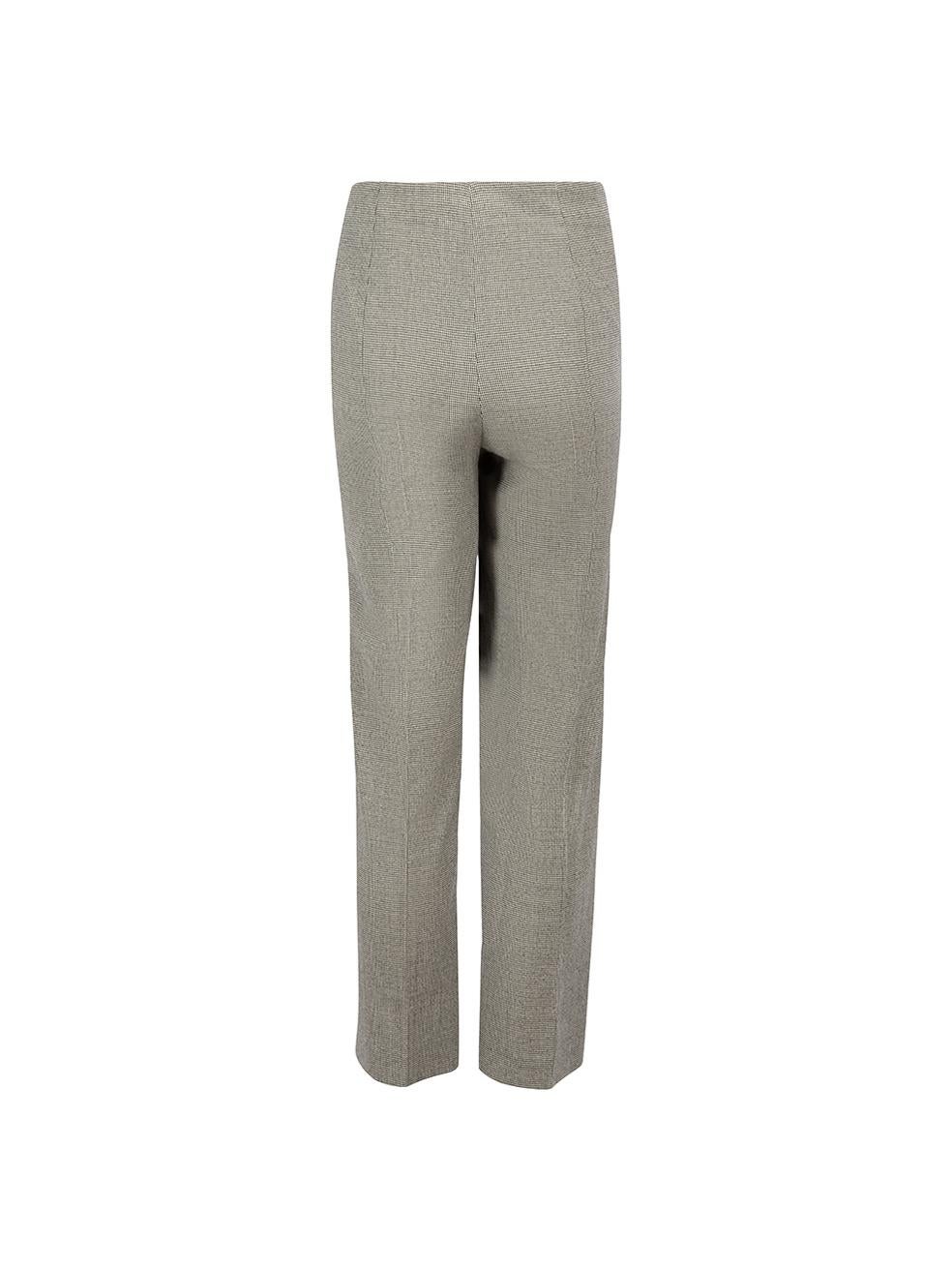 Grey Houndstooth Tailored Trousers Size XL In Good Condition For Sale In London, GB