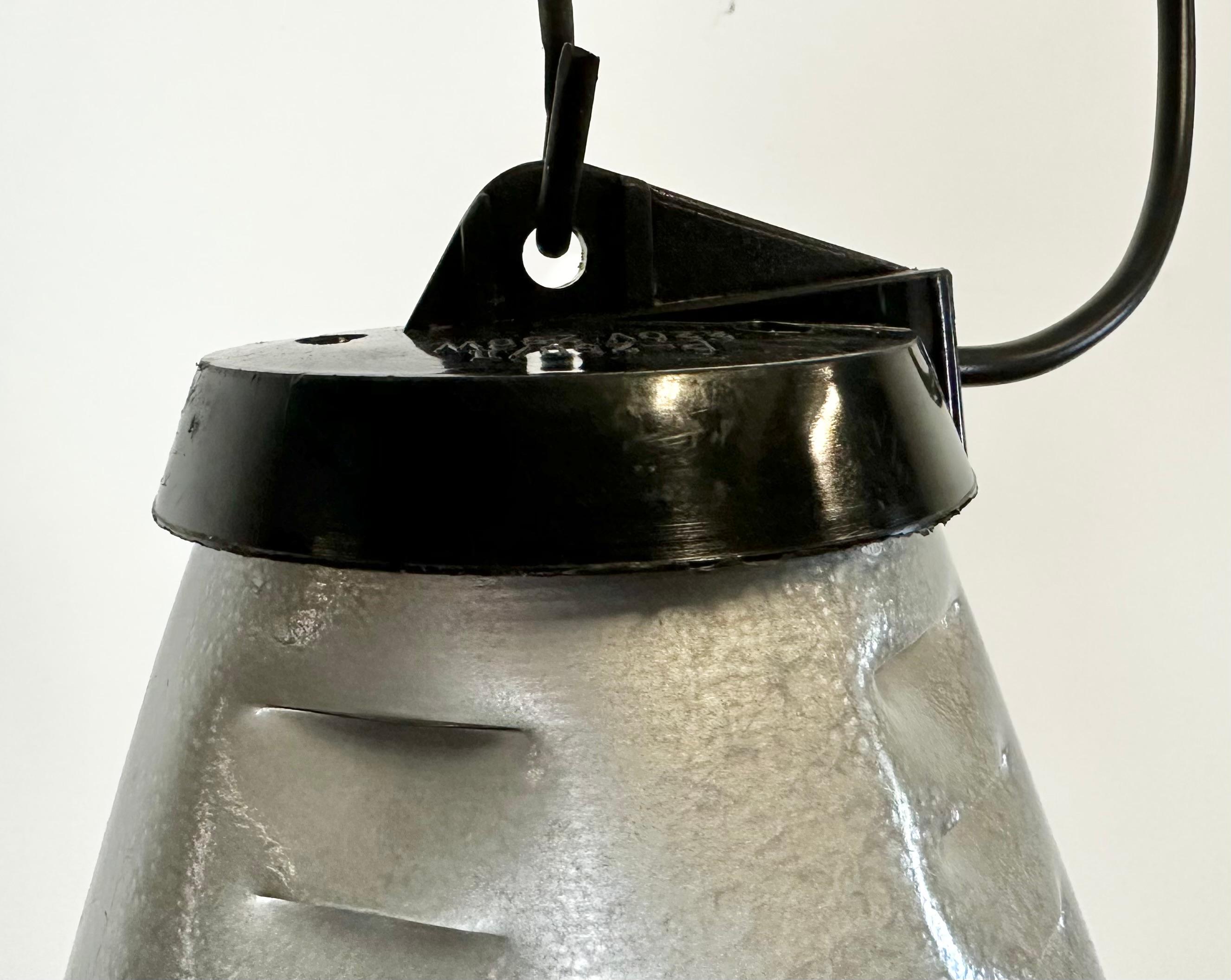 Late 20th Century Grey Industrial Aluminium Cage Pendant Lamp, 1970s For Sale