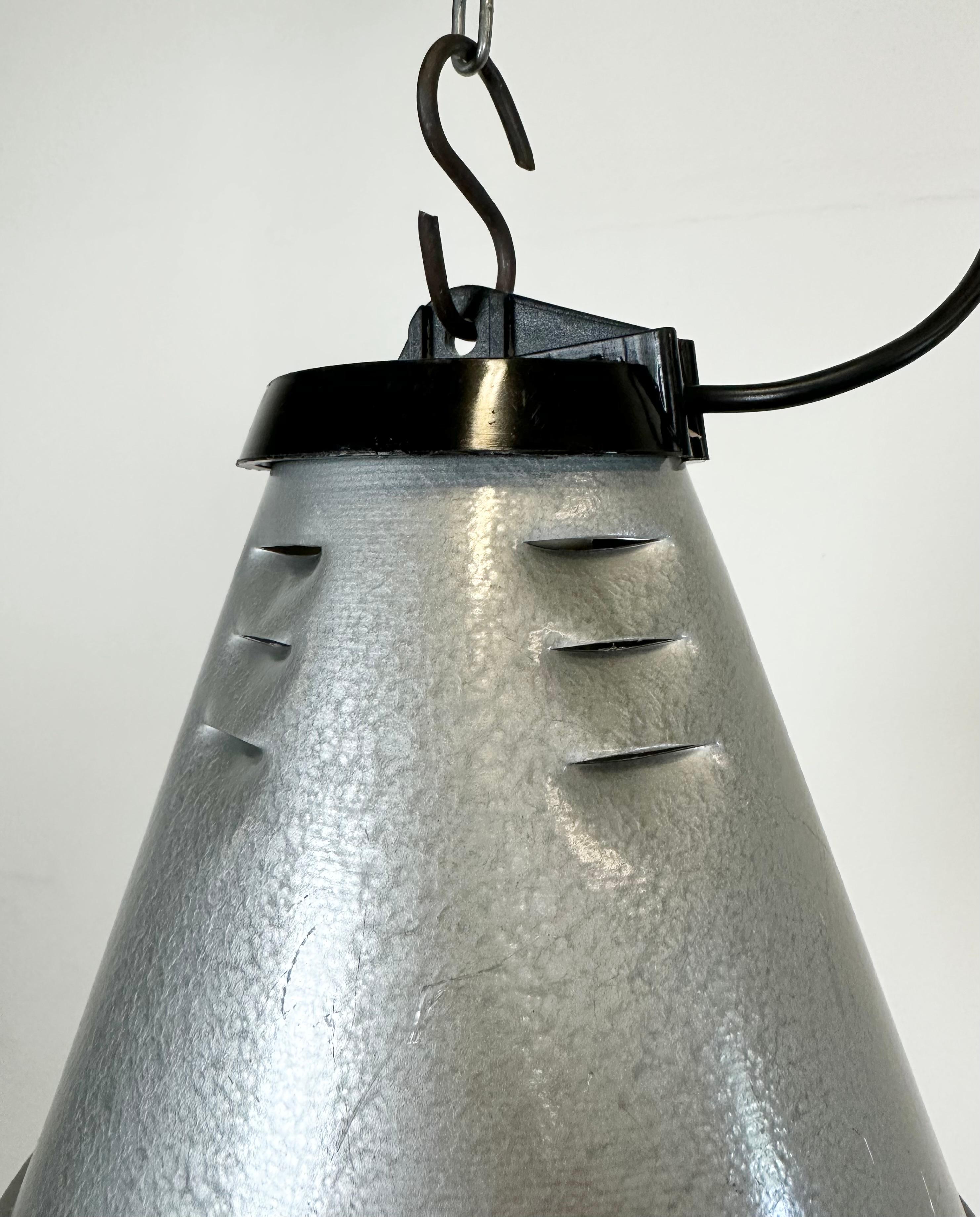 Grey Industrial Aluminium Cage Pendant Lamp, 1970s For Sale 3