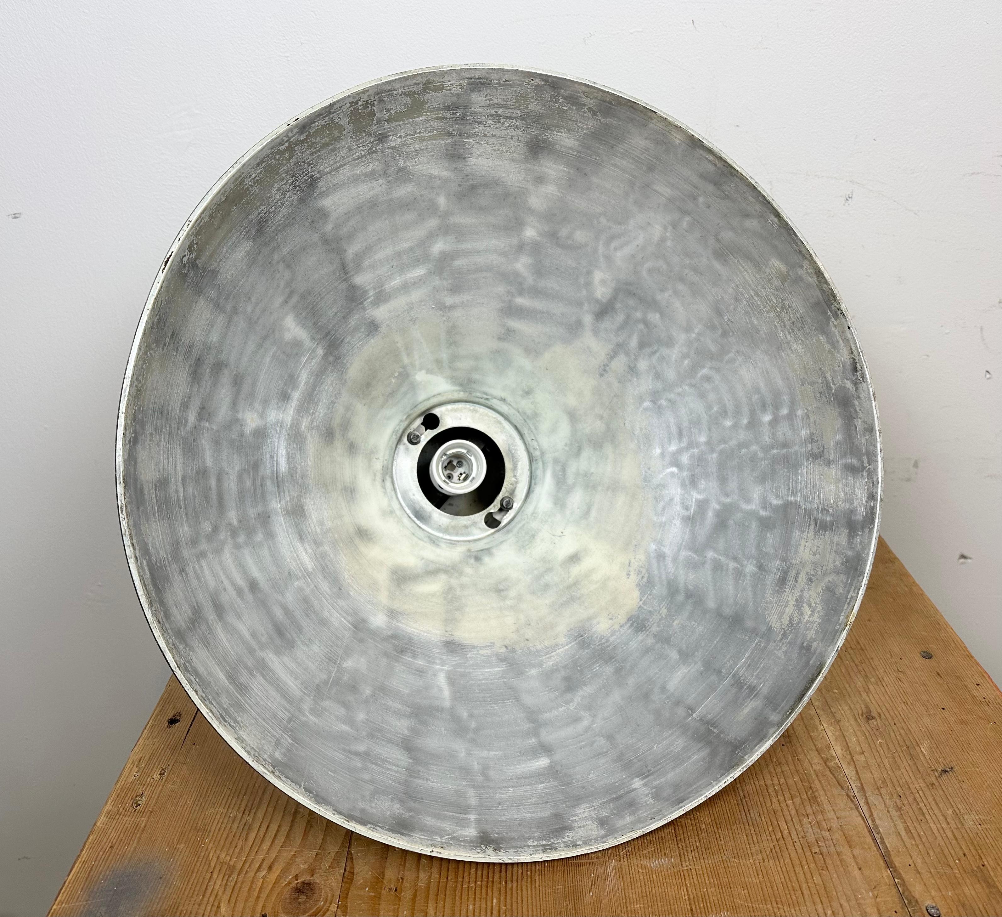 Grey Industrial Aluminium Pendant Lamp from Polam Wilkasy, 1960s For Sale 12