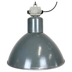 Retro Grey Industrial Aluminium Pendant Lamp from Polam Wilkasy, 1960s