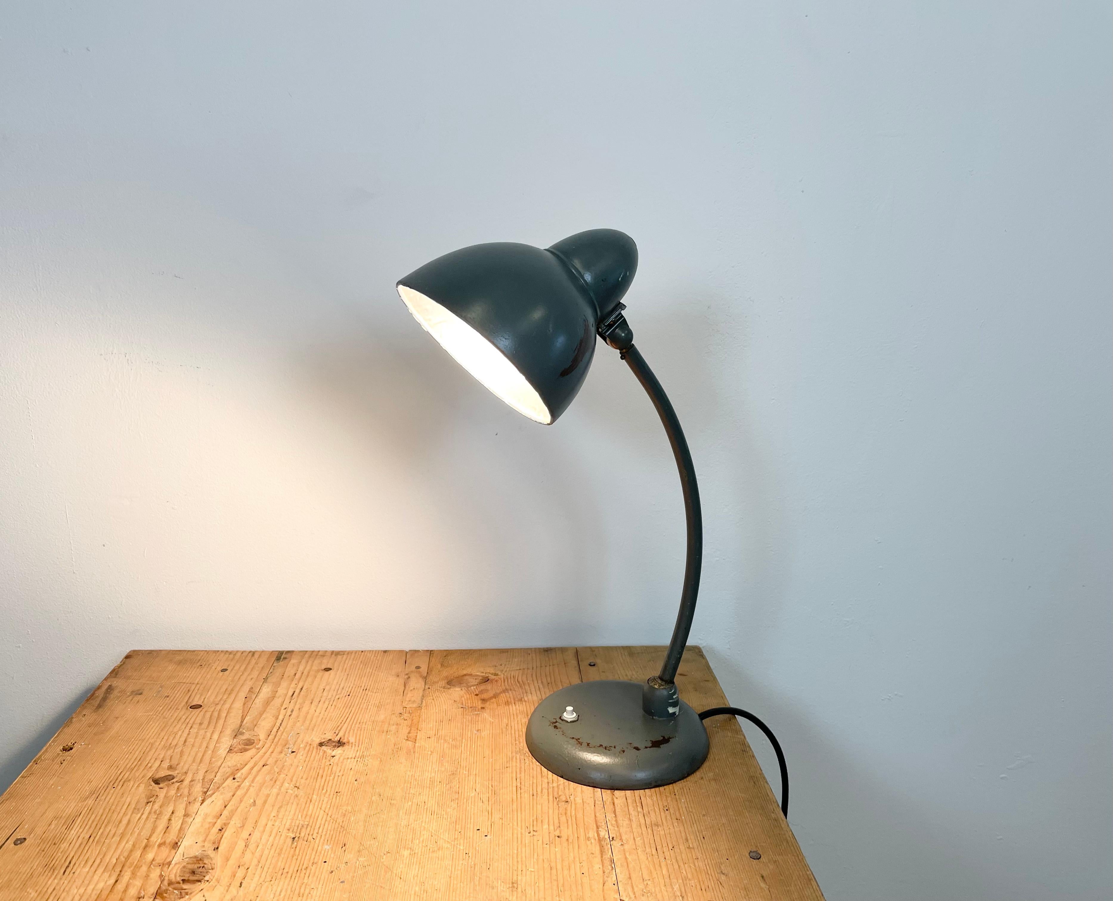 Grey Industrial Bauhaus Table Lamp, 1930s For Sale 6