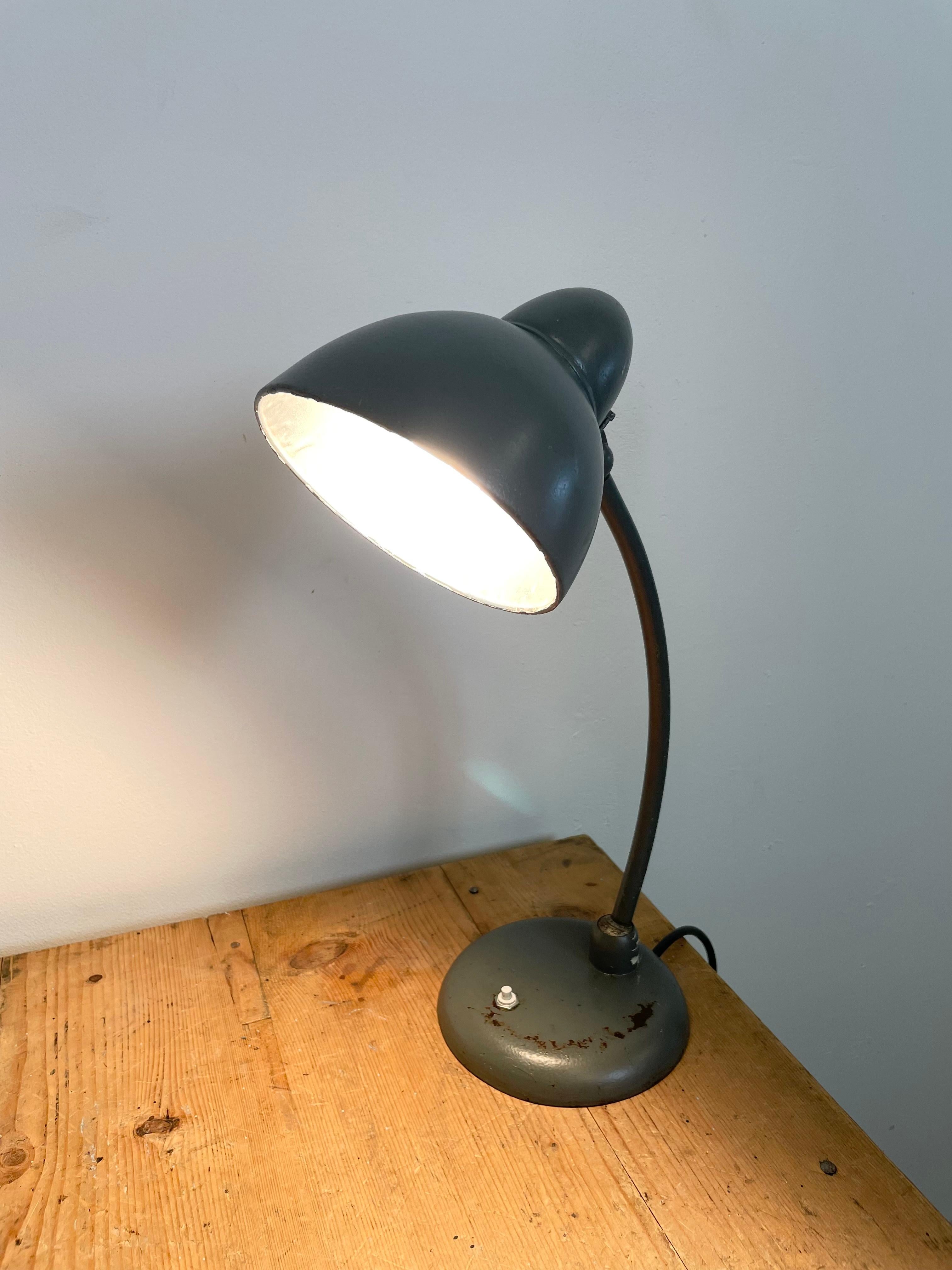 Grey Industrial Bauhaus Table Lamp, 1930s For Sale 7