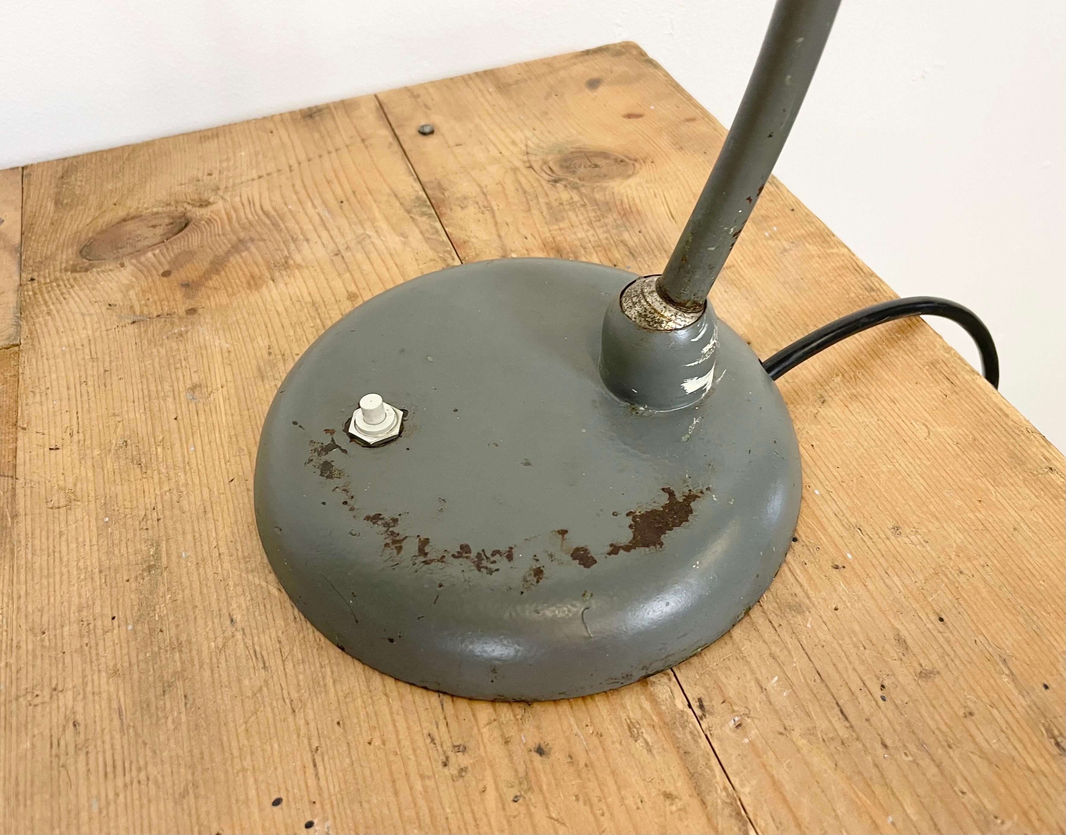 Painted Grey Industrial Bauhaus Table Lamp, 1930s For Sale