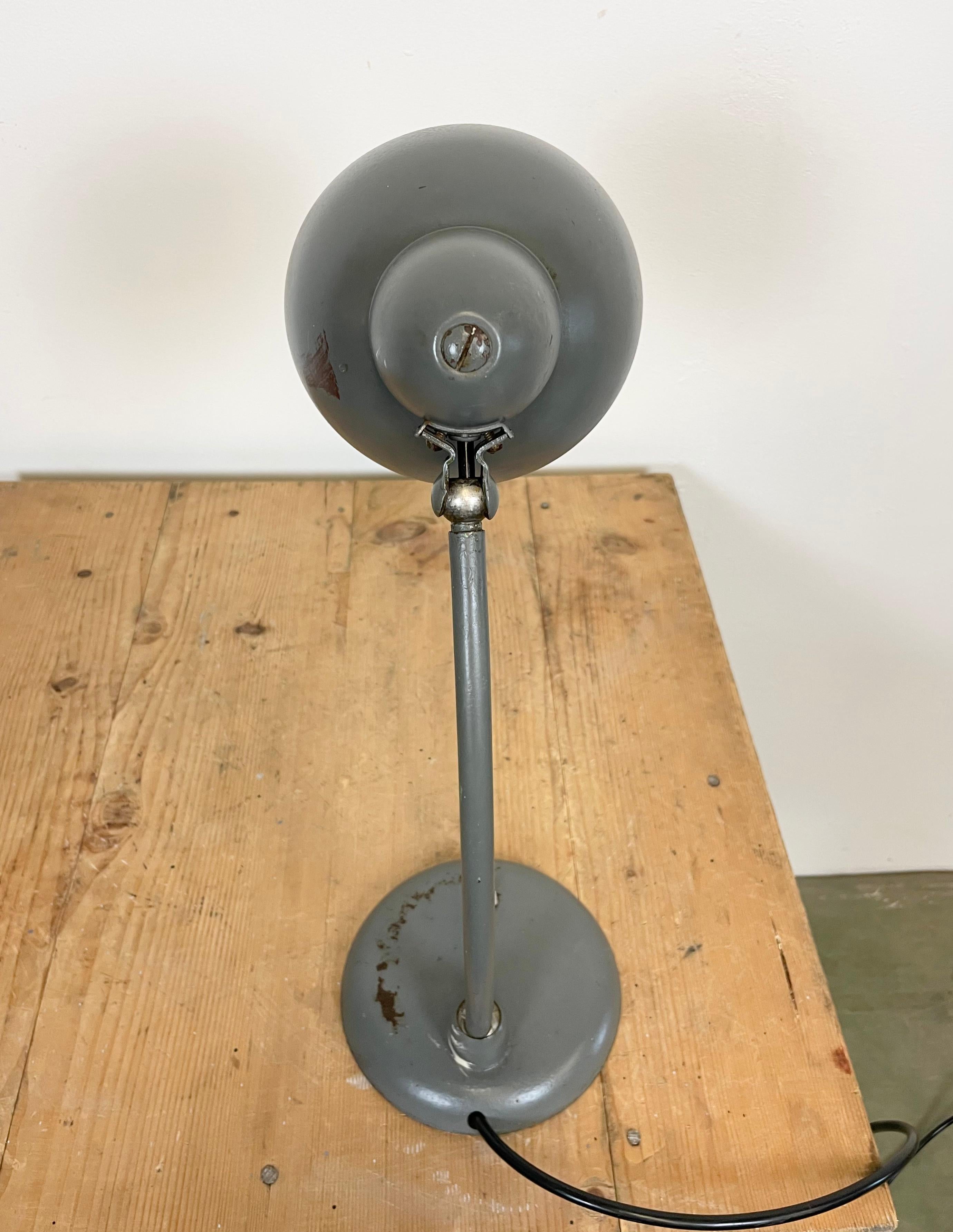 Grey Industrial Bauhaus Table Lamp, 1930s In Good Condition For Sale In Kojetice, CZ