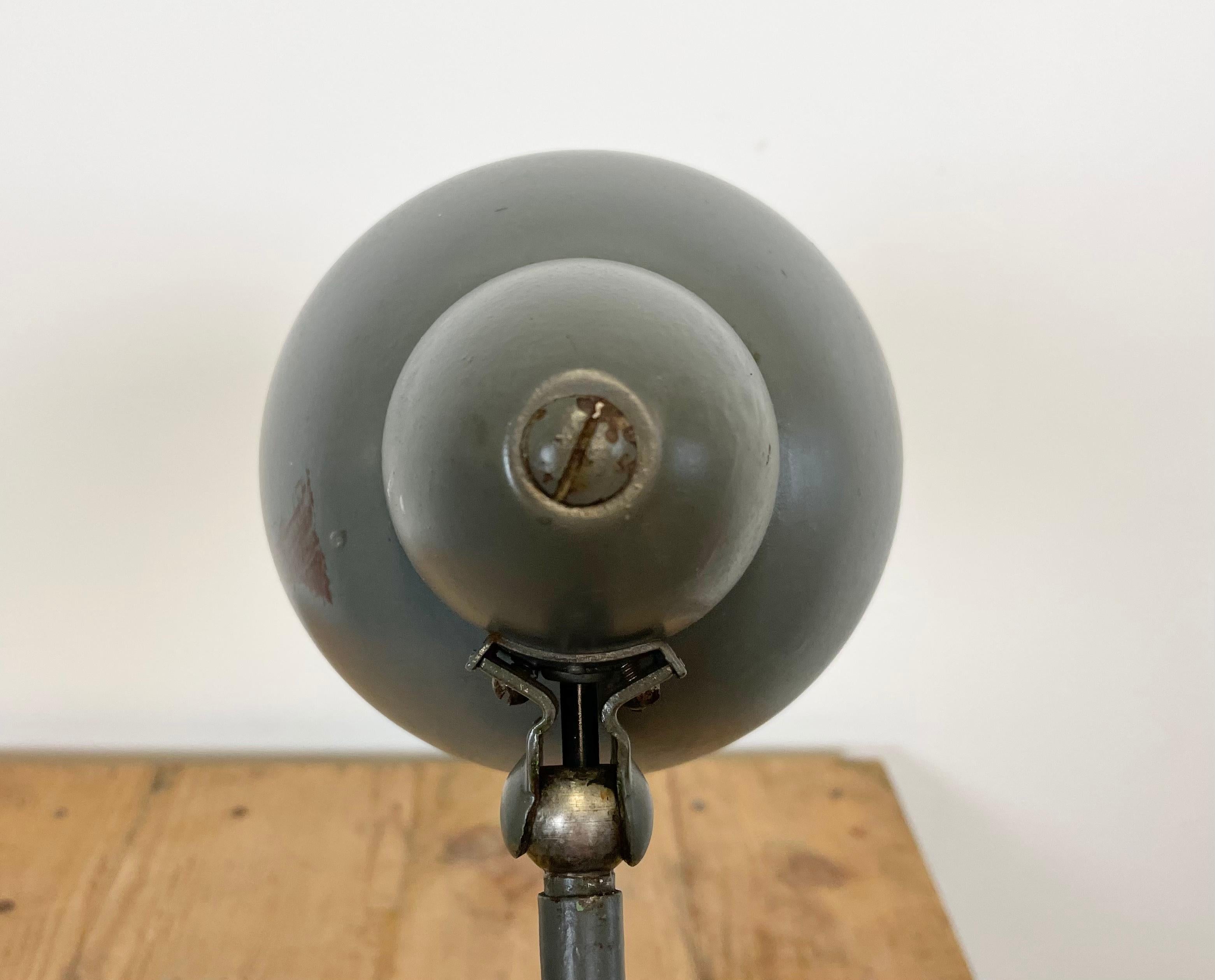 Mid-20th Century Grey Industrial Bauhaus Table Lamp, 1930s For Sale