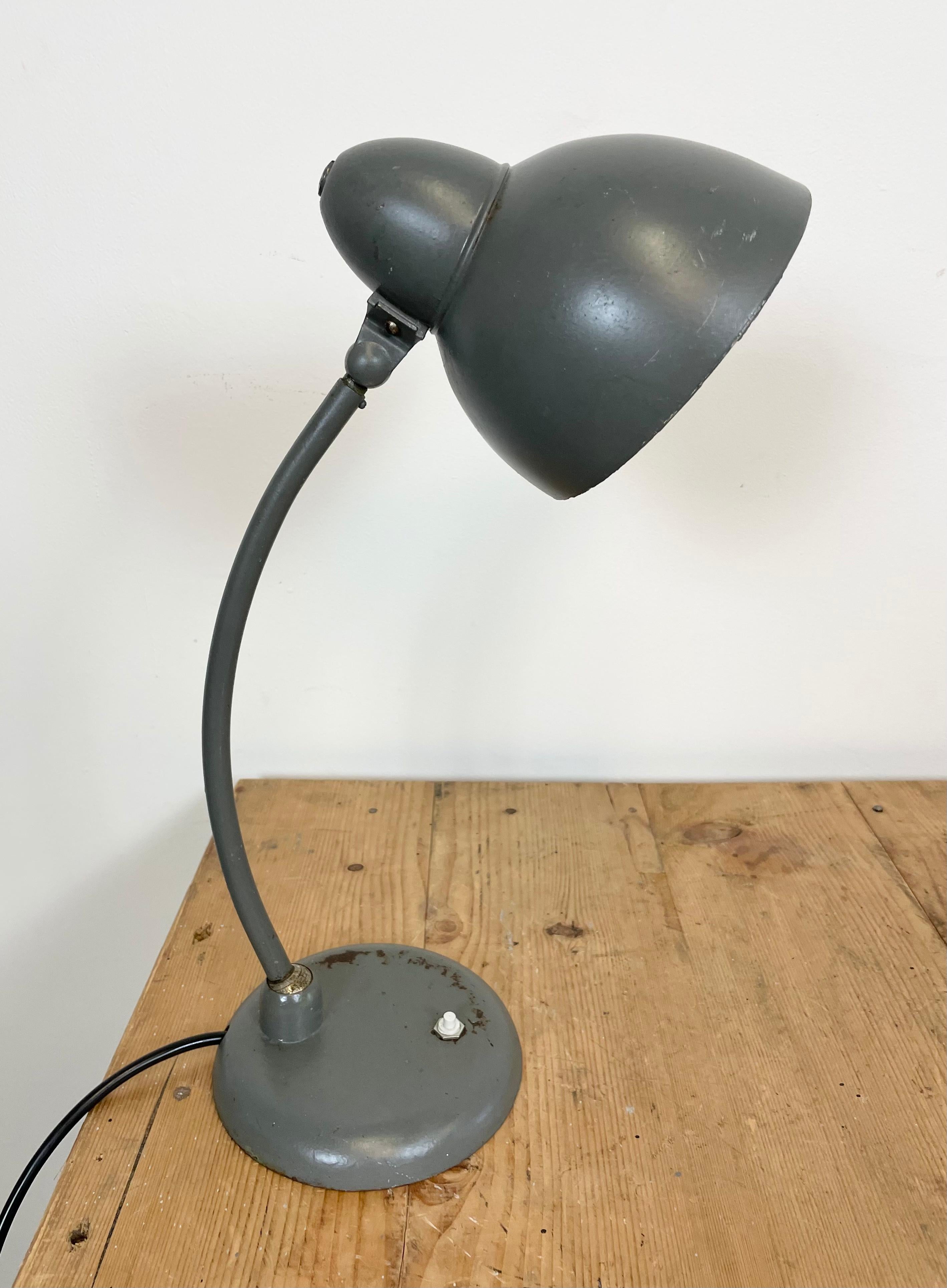 Grey Industrial Bauhaus Table Lamp, 1930s For Sale 1