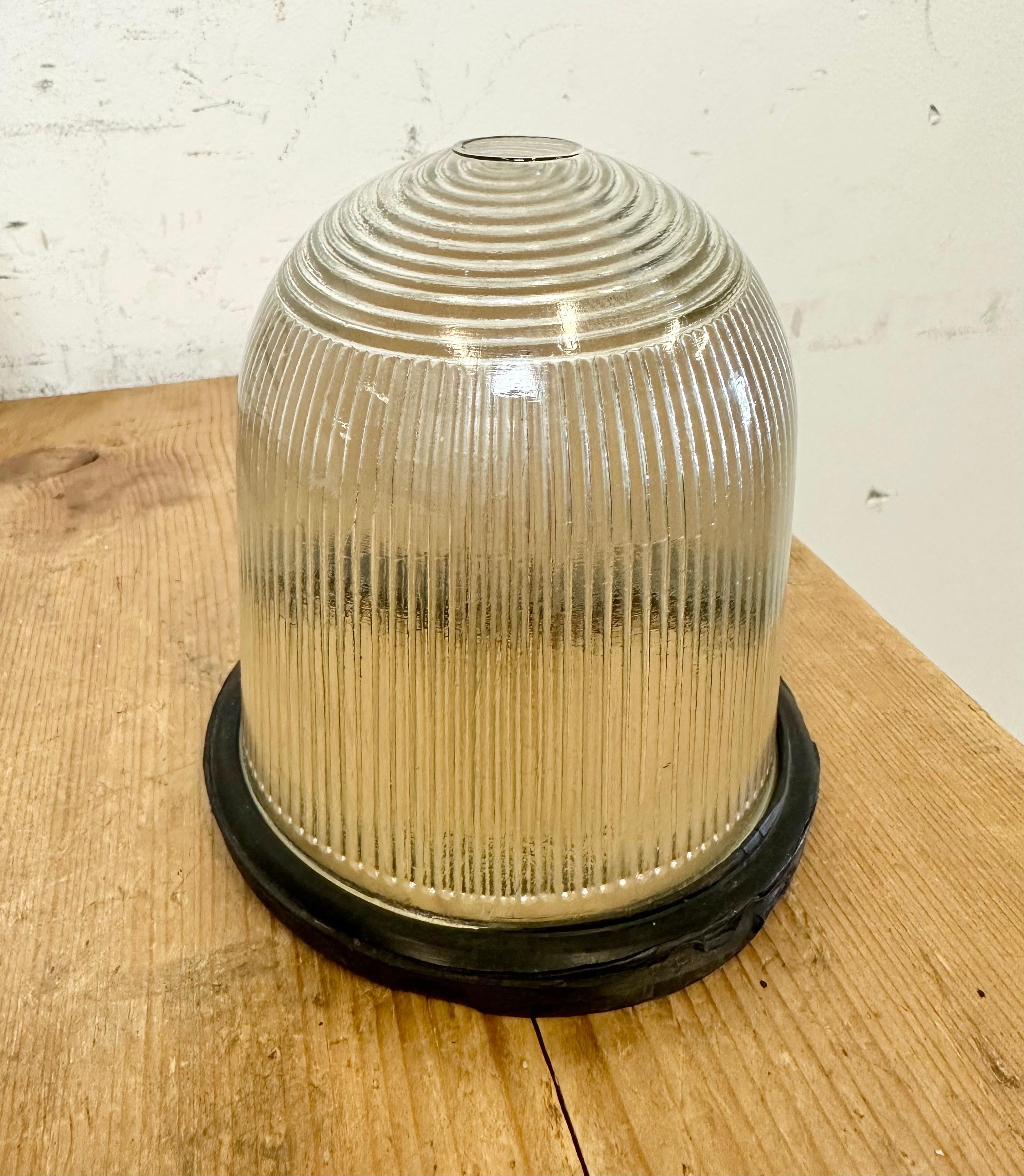 Grey Industrial Bunker Cage Light from Polam Gdansk, 1970s For Sale 9
