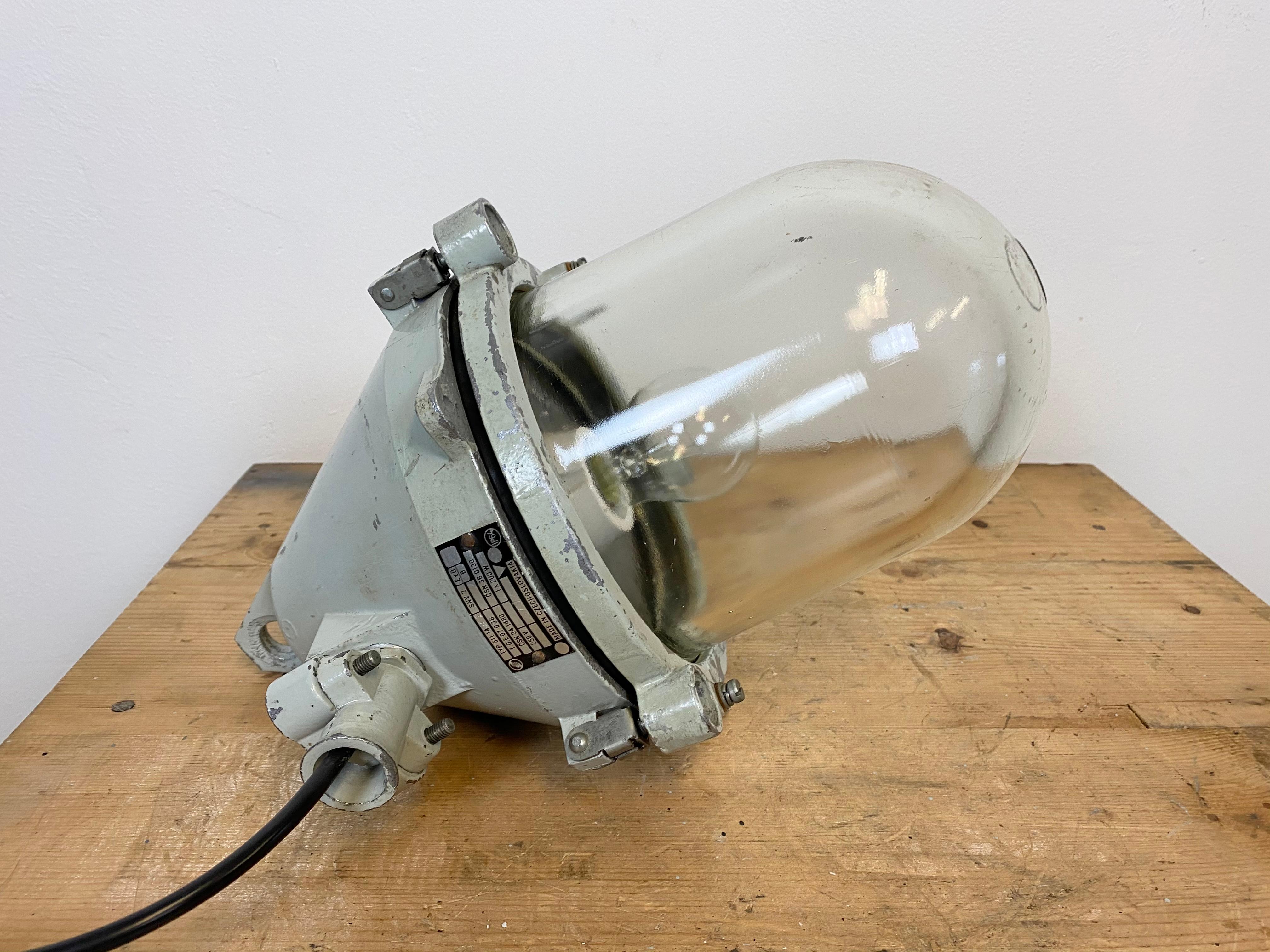 Grey Industrial Cast Aluminium Explosion Proof Lamp, 1970s 8