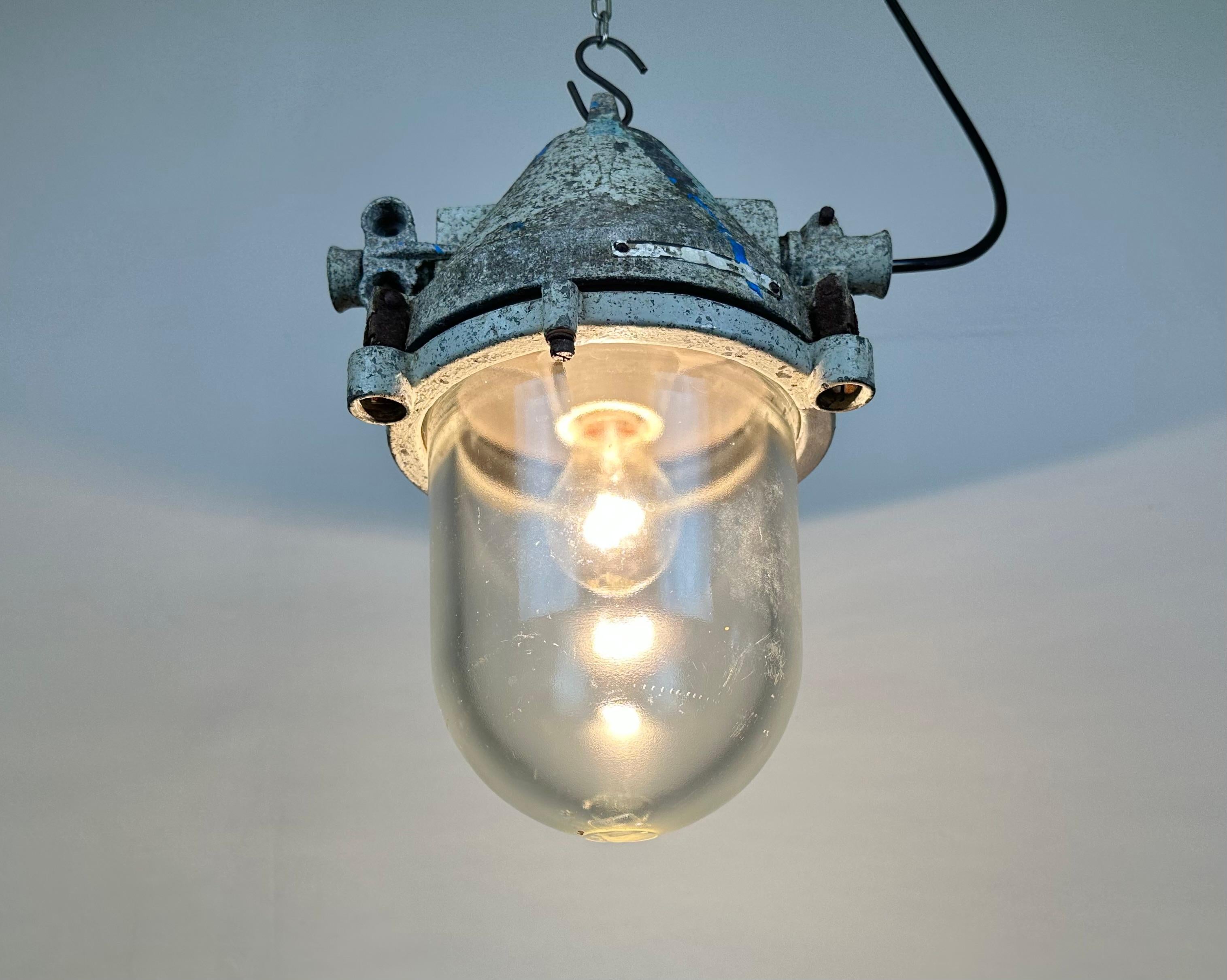 Graue Industrielle Explosion Proof-Lampe aus Aluminiumguss, 1970er Jahre im Angebot 10