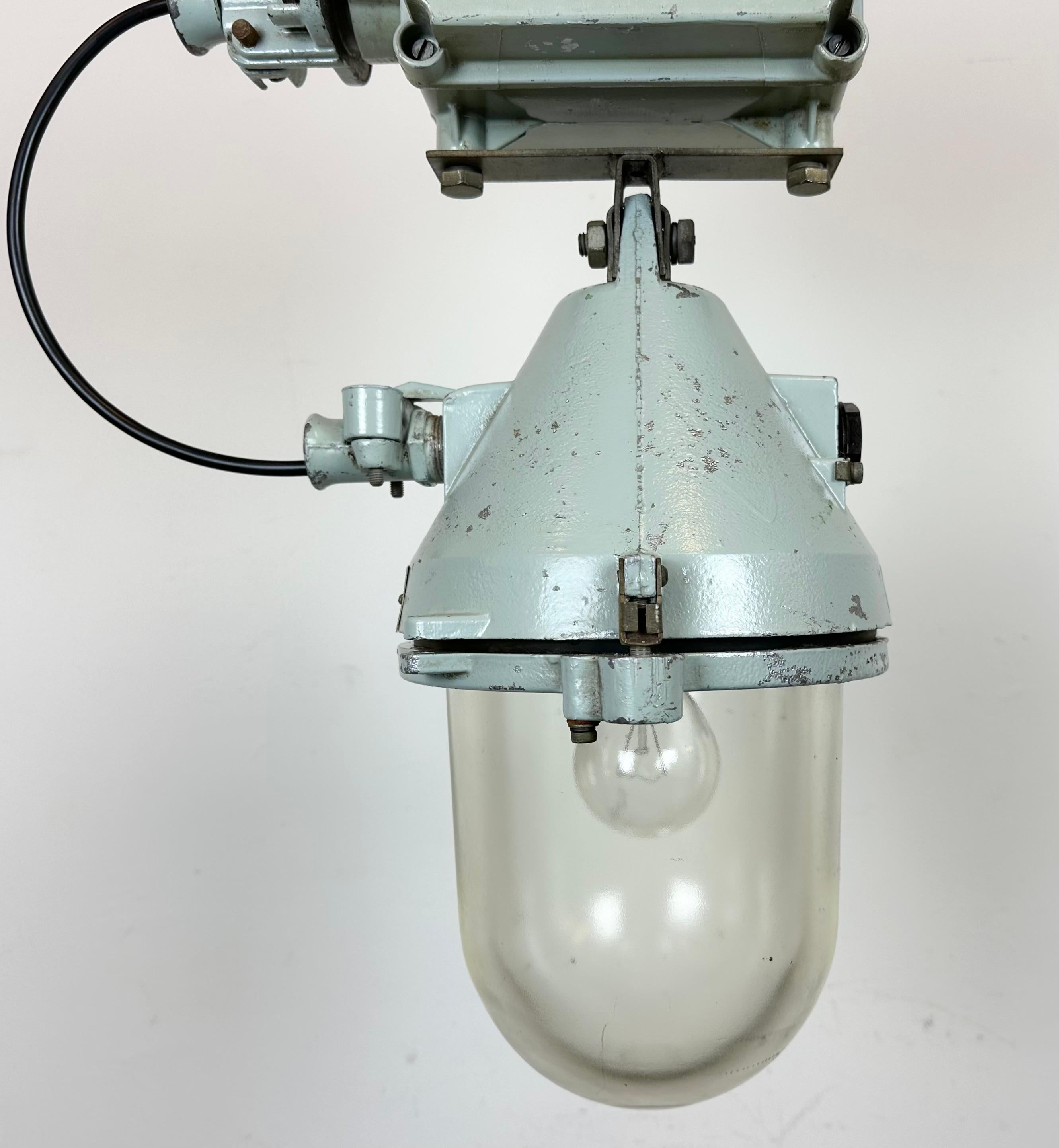 Aluminum Grey Industrial Cast Aluminium Explosion Proof Lamp, 1970s For Sale