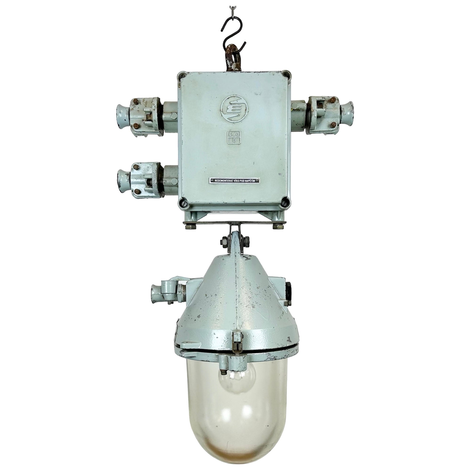 Grey Industrial Cast Aluminium Explosion Proof Lamp, 1970s