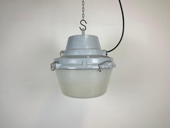 Grey Industrial Cast Aluminium Pendant Lamp, 1980s