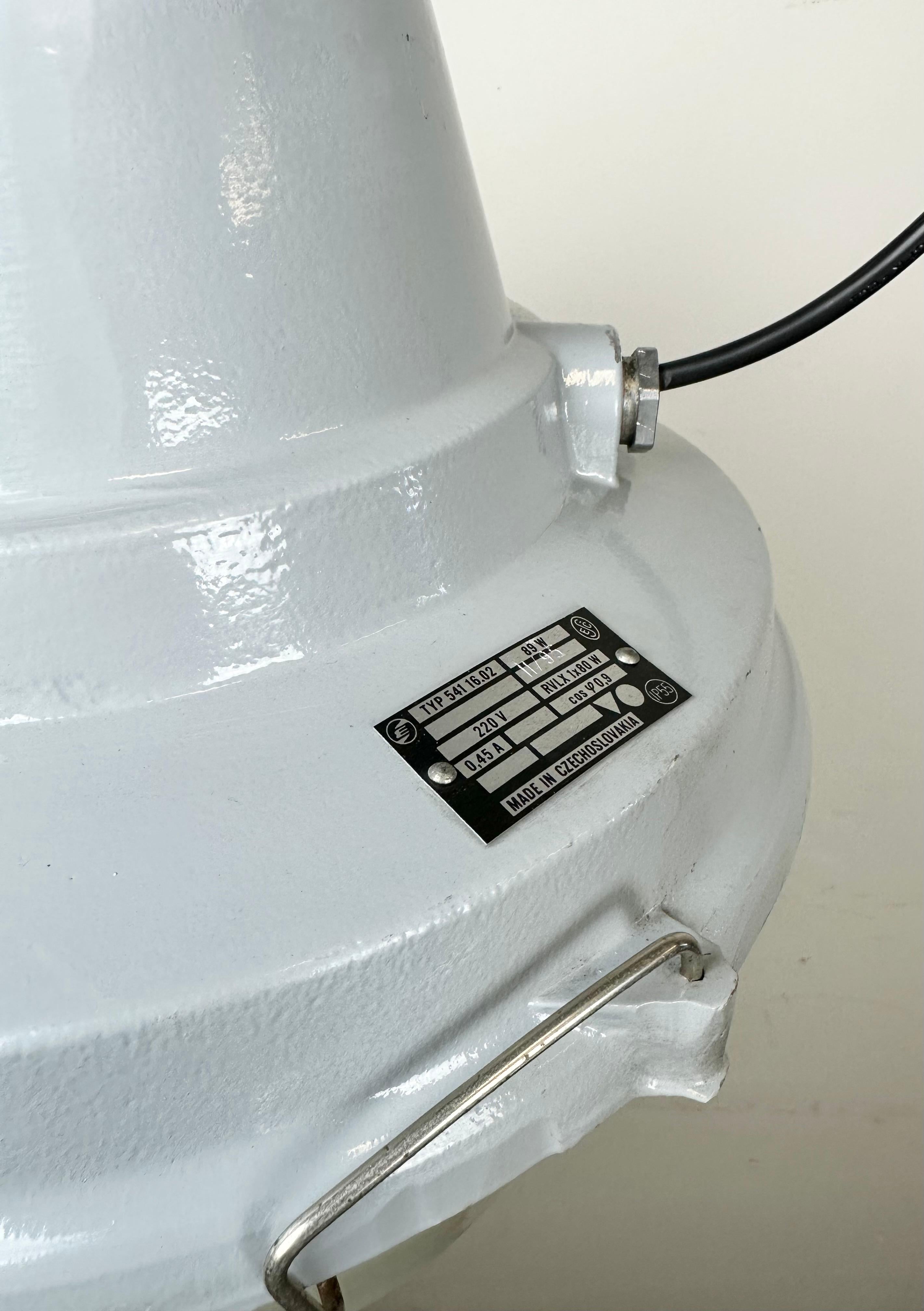 Lampe à suspension industrielle en aluminium coulé gris, années 1980 en vente 1