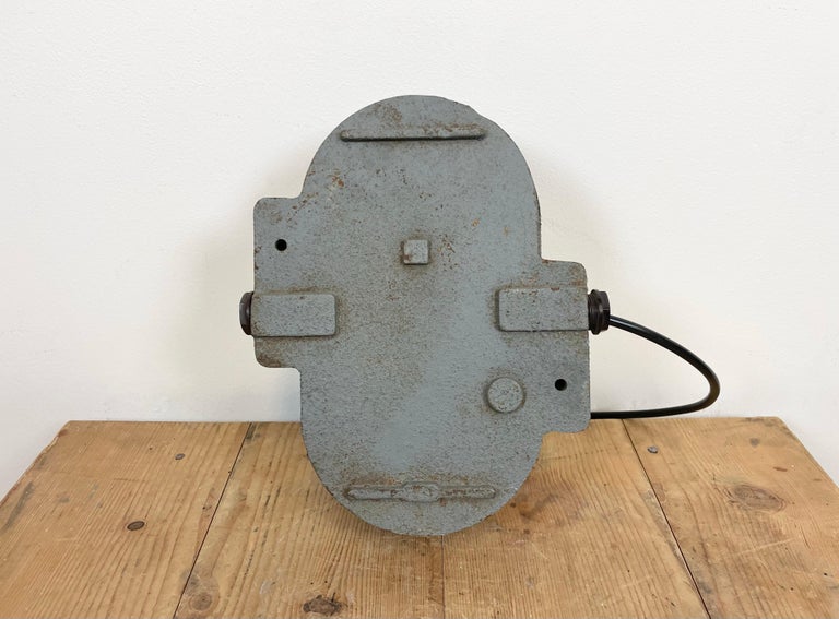 Grey Industrial Cast Iron Wall Light from Elektrosvit, 1970s For Sale 3
