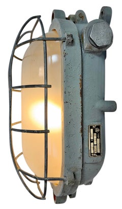 Grey Industrial Cast Iron Wall Light from Elektrosvit, 1960s