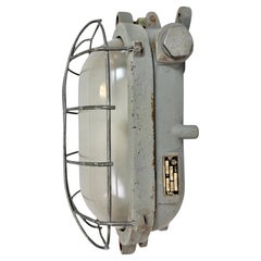 Grey Industrial Cast Iron Wall Light from Elektrosvit, 1960s